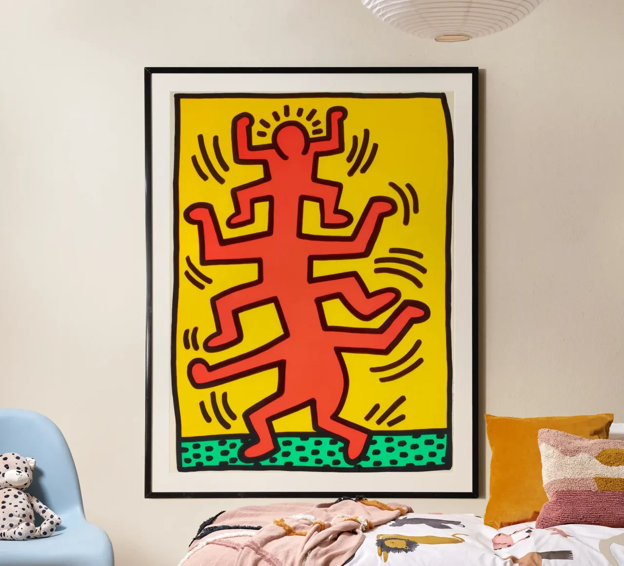 Keith Haring Growing #1 Stampa Pop Art poster con telaio in plastica da ClubArt