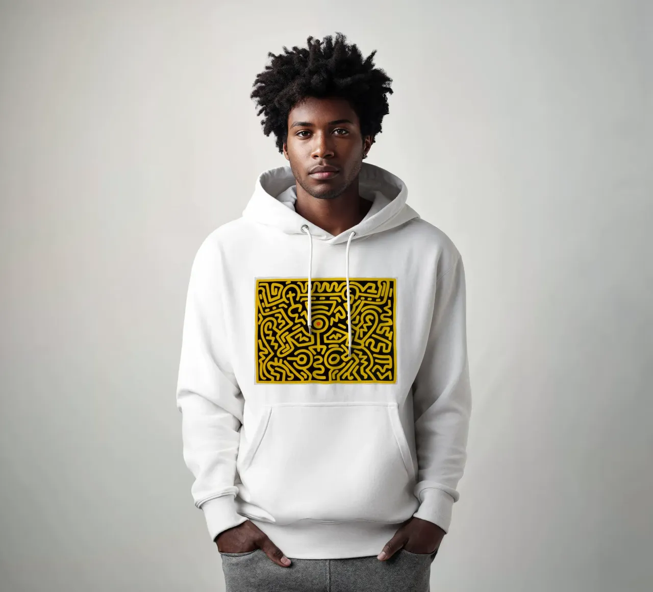 Keith Haring che cresce #4 Pop Art astratta felpa con cappuccio da ClubArt
