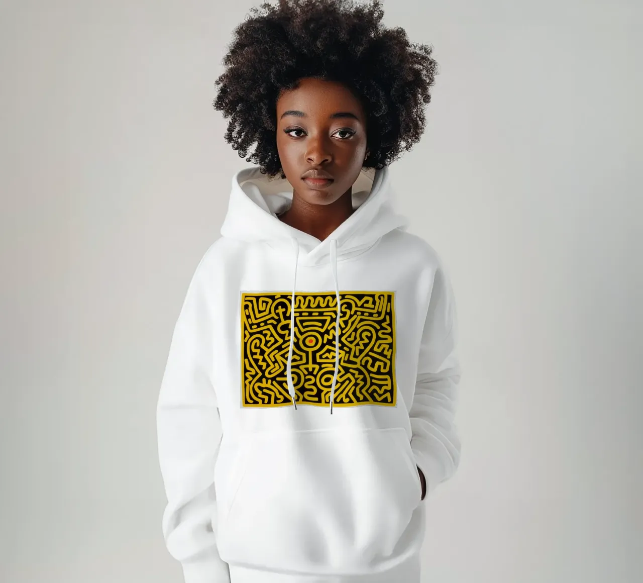 Keith Haring che cresce #4 Pop Art astratta felpa con cappuccio da ClubArt