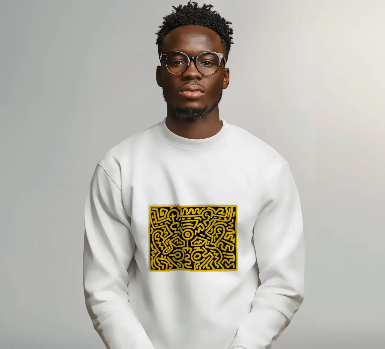 Keith Haring che cresce #4 Pop Art astratta felpa da ClubArt