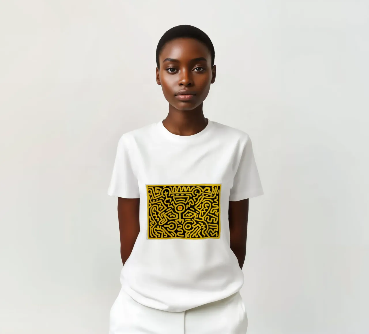 Keith Haring che cresce #4 Pop Art astratta t-shirt da ClubArt