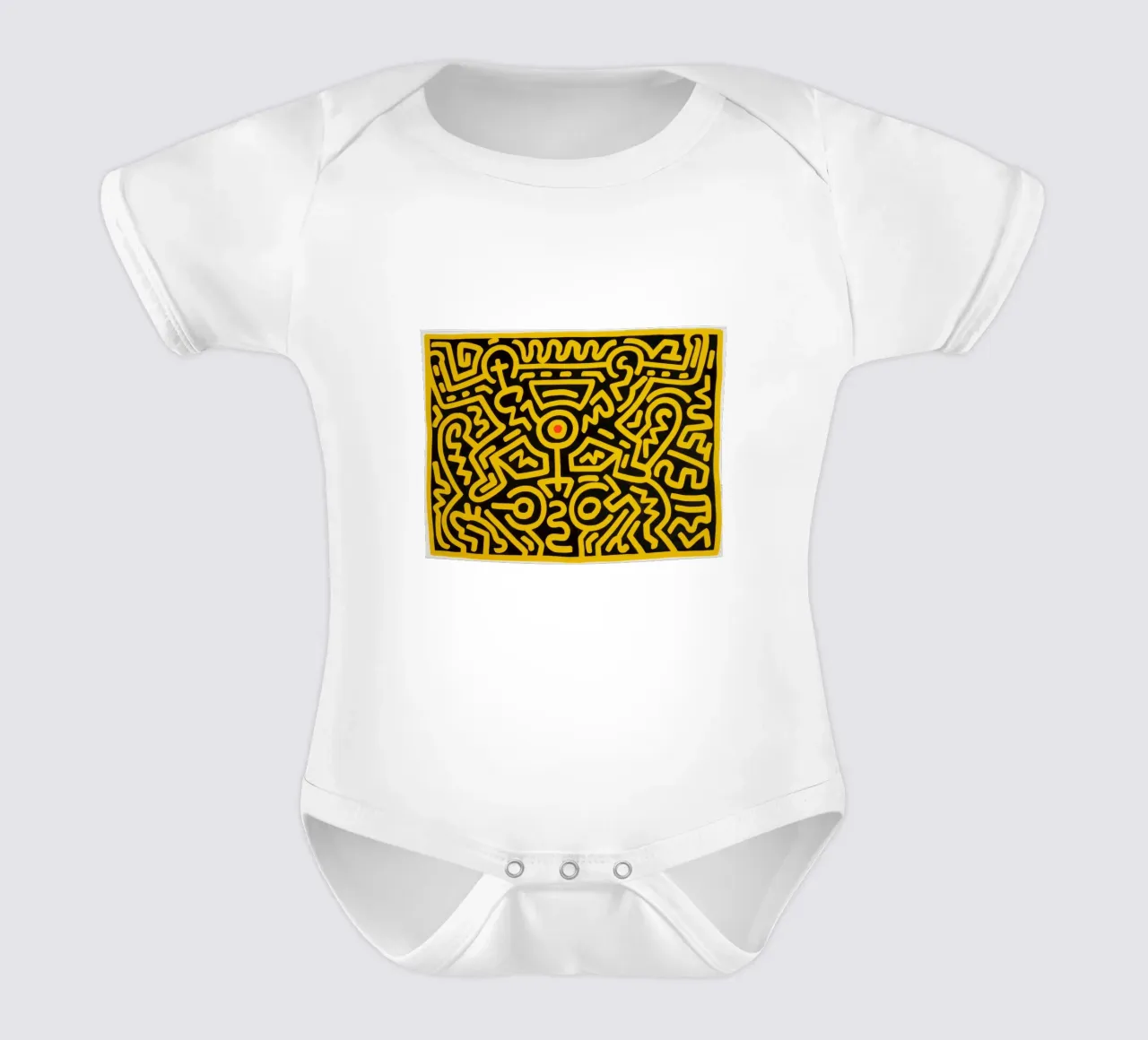 Keith Haring groeit #4 abstracte pop-art babyrompertje korte mouwen van ClubArt