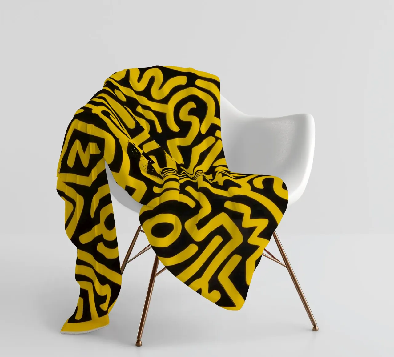 Keith Haring che cresce #4 Pop Art astratta coperta in pile da ClubArt