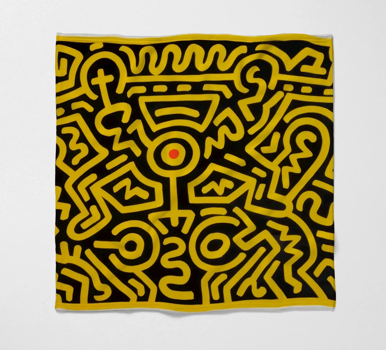 Keith Haring che cresce #4 Pop Art astratta coperta in pile da ClubArt