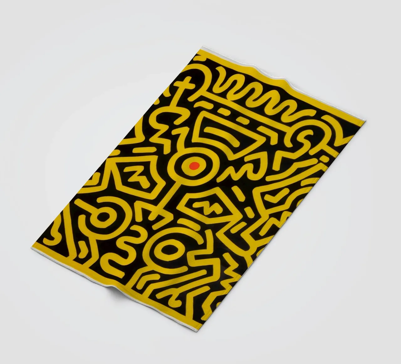 Keith Haring che cresce #4 Pop Art astratta coperta in pile da ClubArt