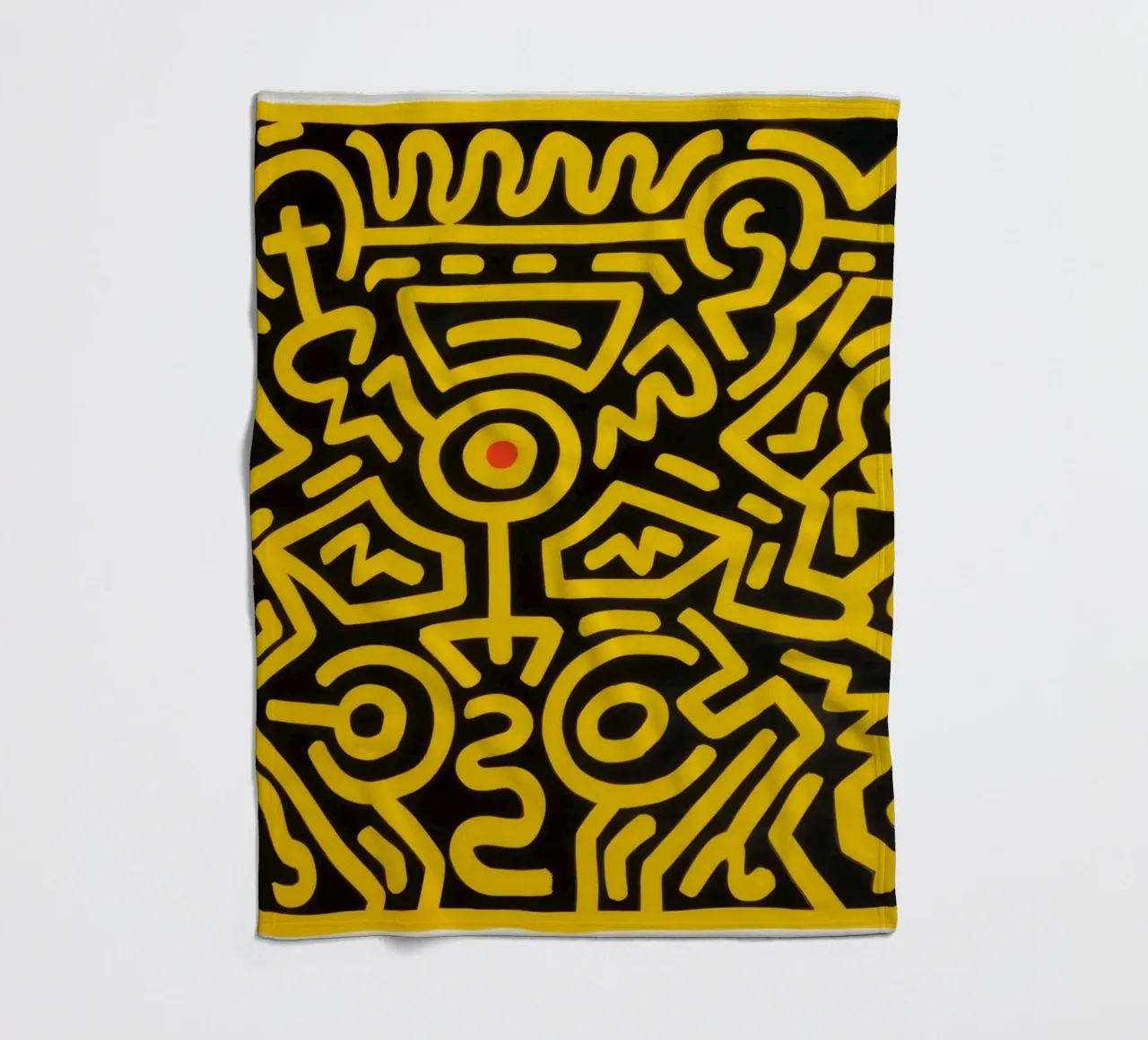 Keith Haring che cresce #4 Pop Art astratta coperta in pile da ClubArt