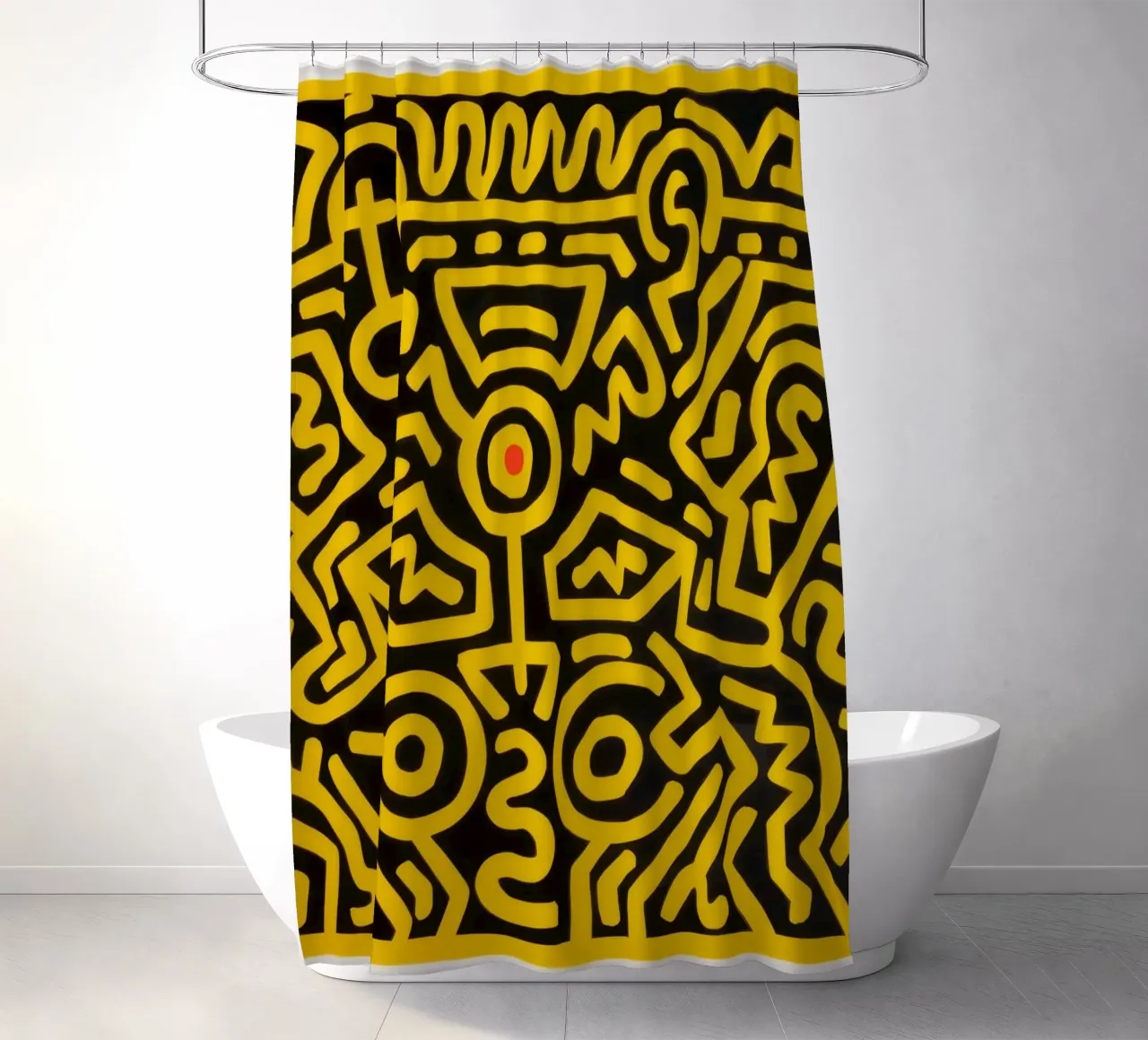 Keith Haring groeit #4 abstracte pop-art douchegordijn van ClubArt