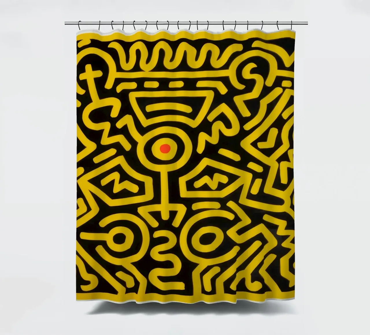 Keith Haring groeit #4 abstracte pop-art douchegordijn van ClubArt
