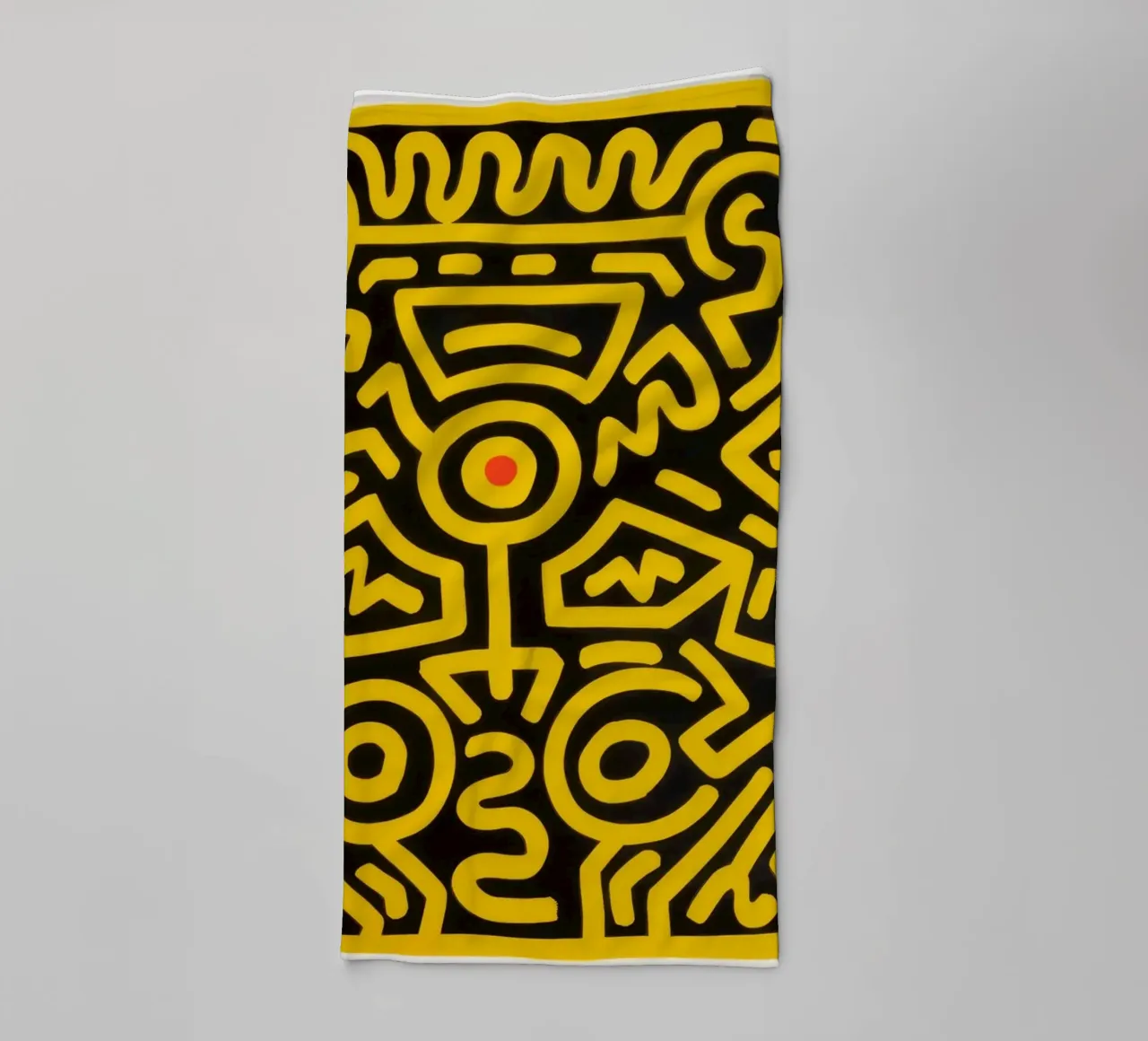 Keith Haring groeit #4 abstracte pop-art badhanddoek van ClubArt