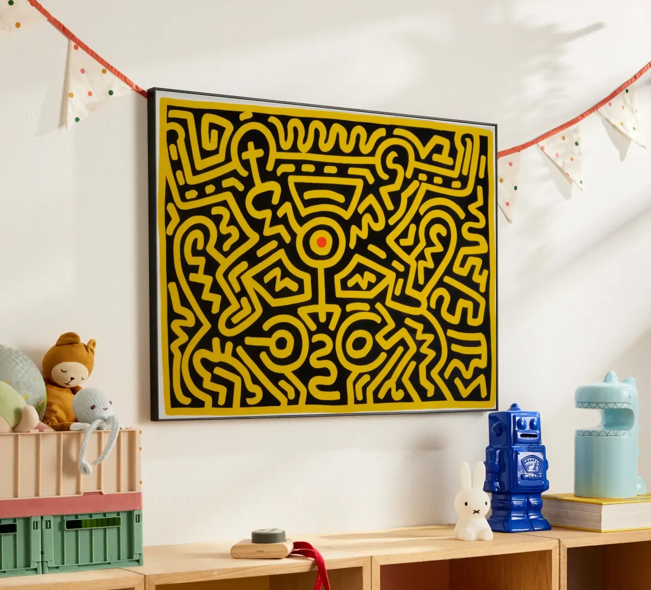 Keith Haring che cresce #4 Pop Art astratta alluminio dibond da ClubArt
