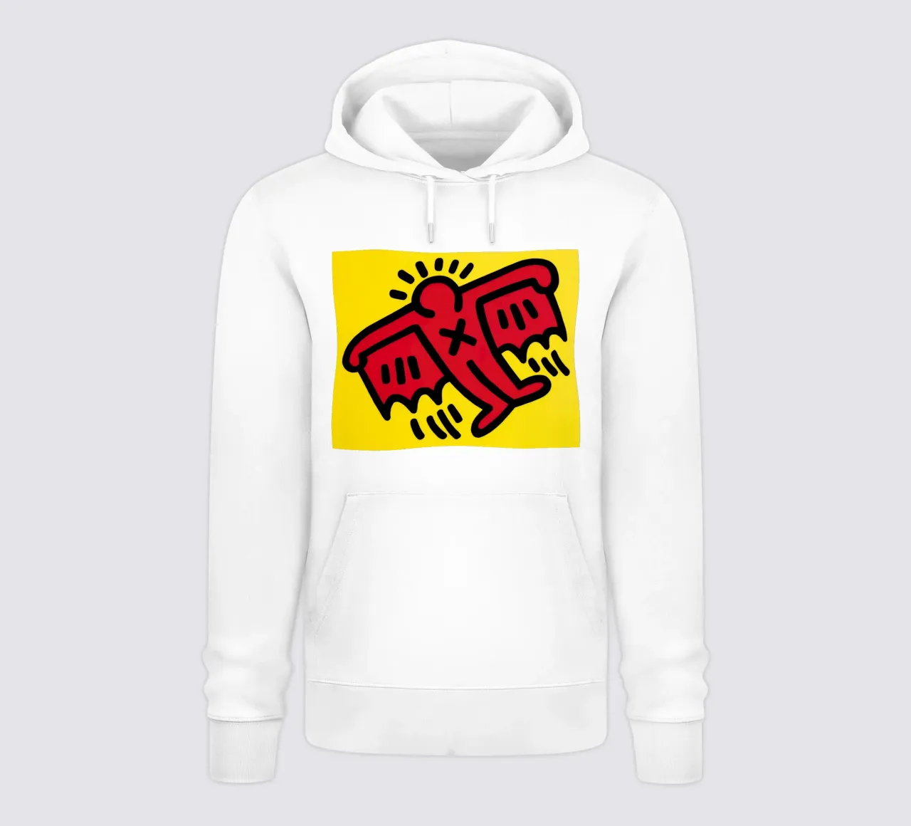 Keith Haring Icone Figura alata Pop Art felpa con cappuccio da ClubArt
