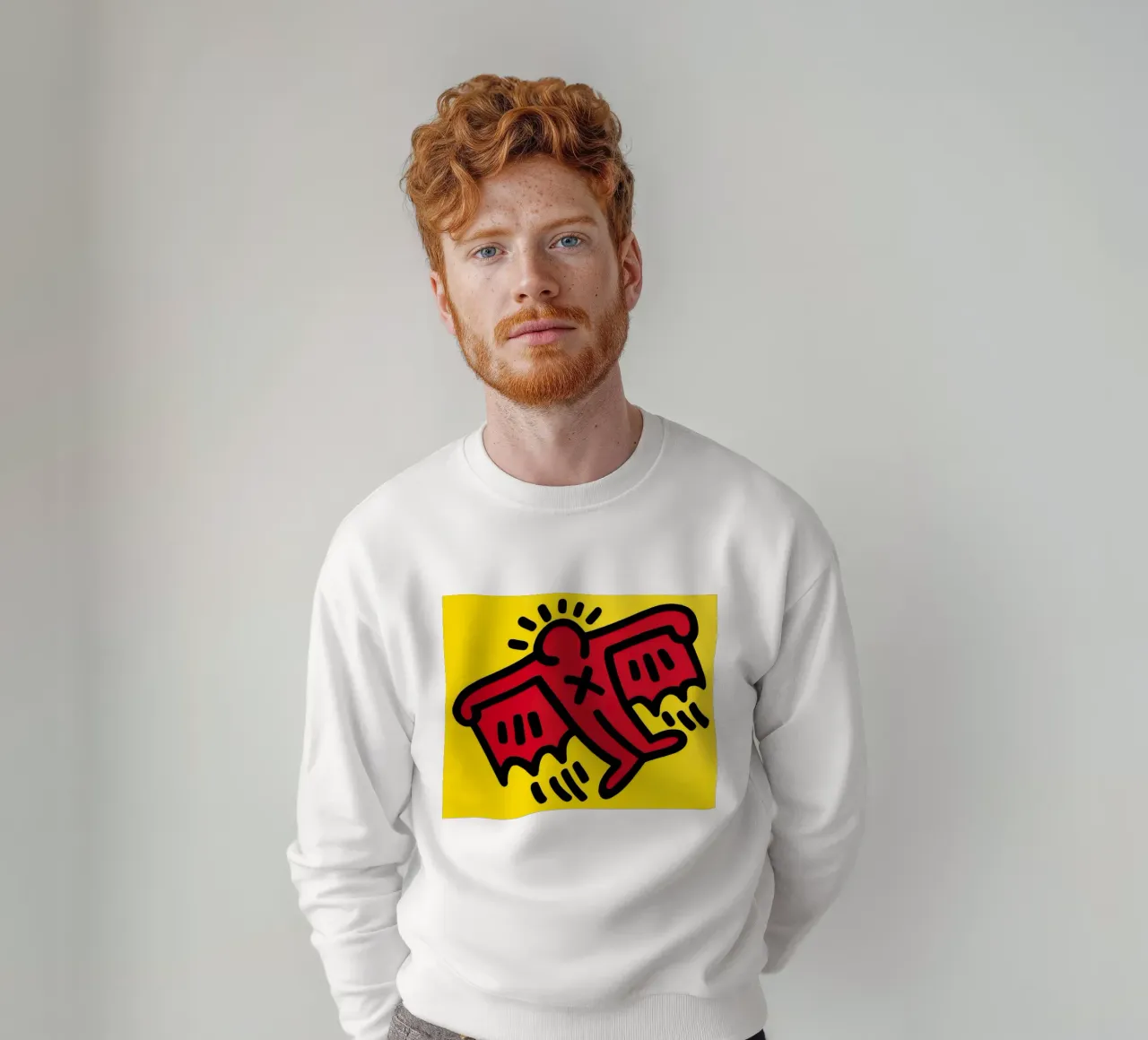 Keith Haring Icone Figura alata Pop Art felpa da ClubArt