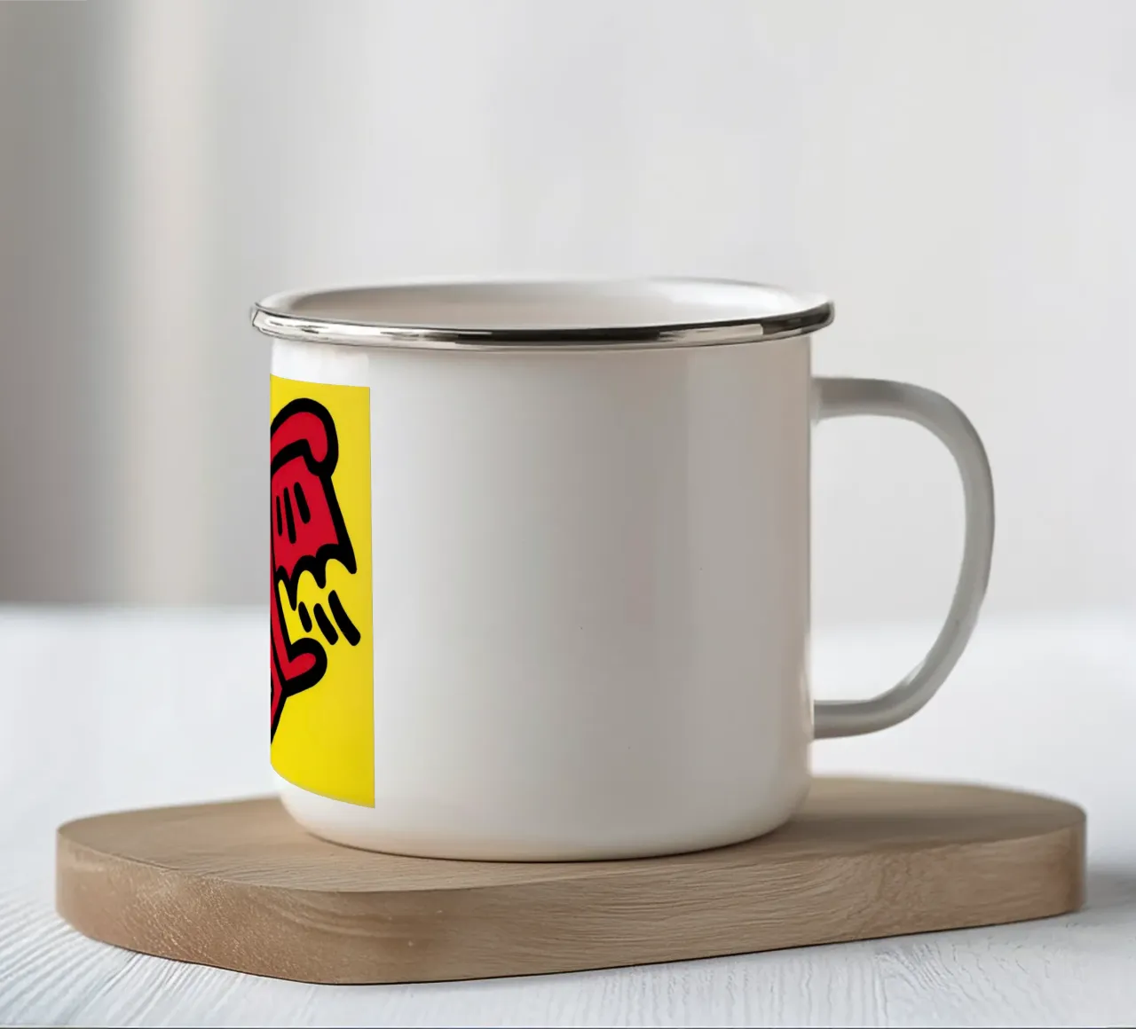 Keith Haring Icone Figura alata Pop Art tazza in smalto da ClubArt