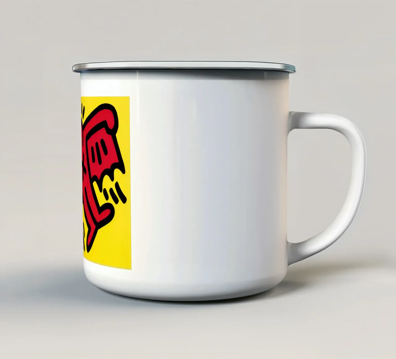 Keith Haring Icone Figura alata Pop Art tazza in smalto da ClubArt