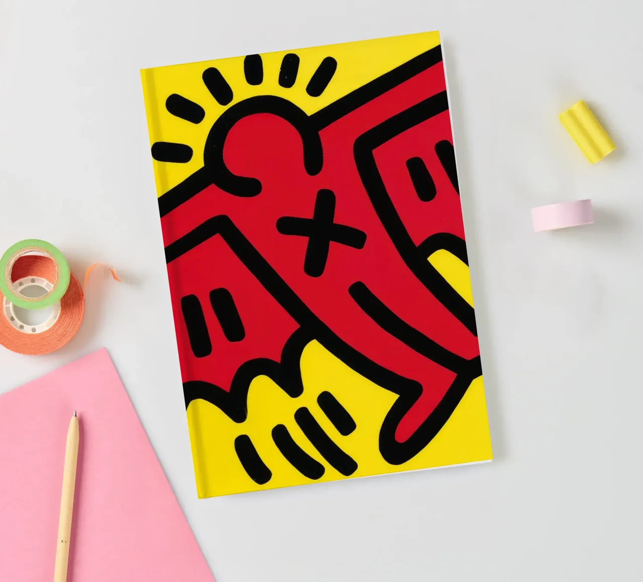 Keith Haring Icons Winged Figure Pop Art notebook by ClubArt