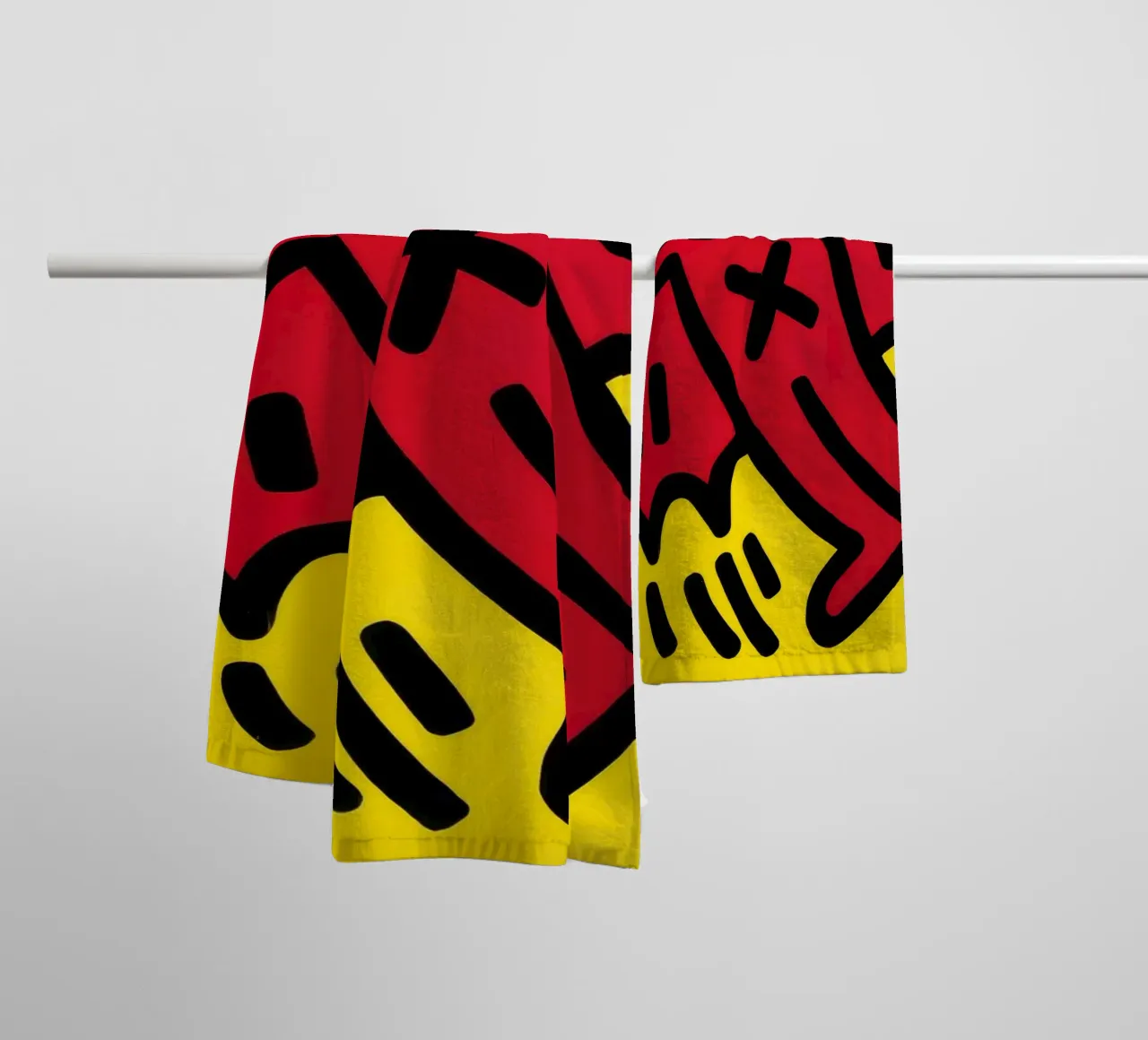 Keith Haring Icons Winged Figure Pop Art towel by ClubArt