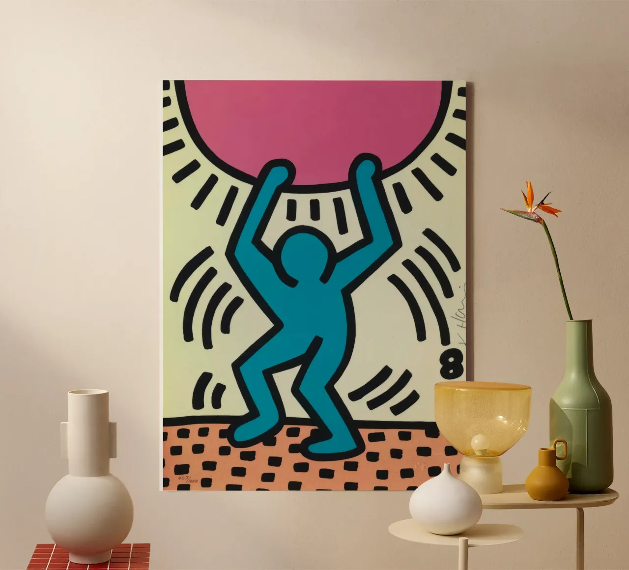 Keith Haring Internationaal Jeugdjaar Poster canvas met Baklijst van ClubArt