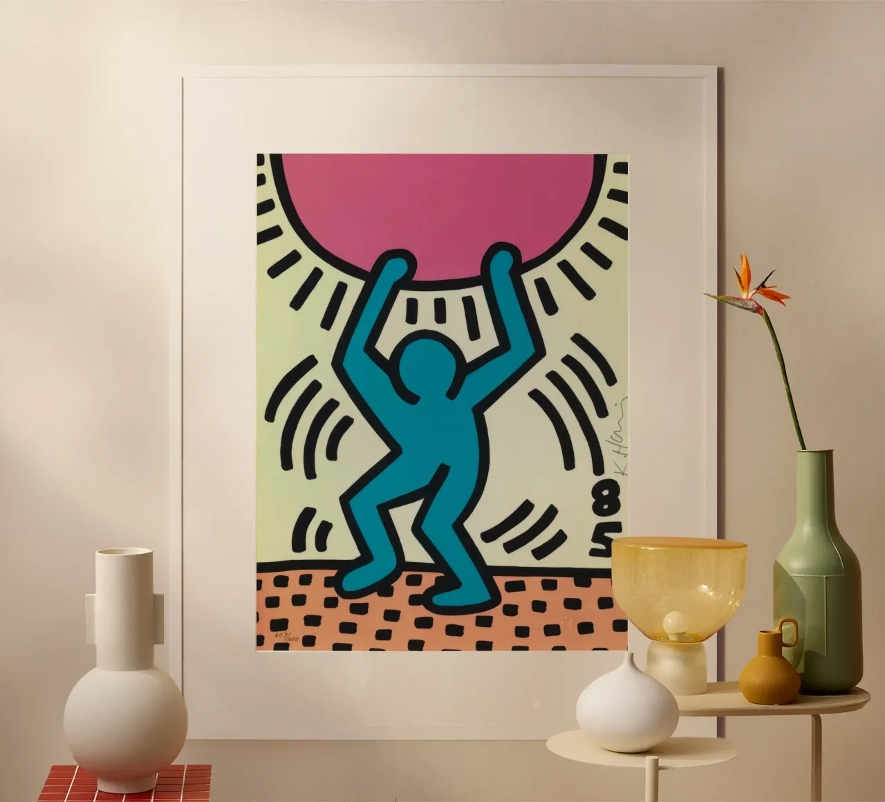 Poster dell'Anno Internazionale della Gioventù di Keith Haring poster con telaio in plastica da ClubArt