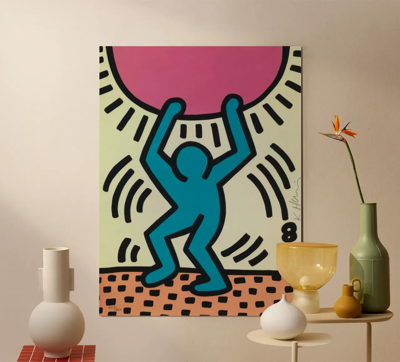 Poster dell'Anno Internazionale della Gioventù di Keith Haring poster con telaio in plastica da ClubArt