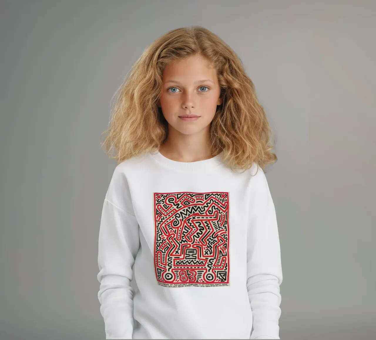 Poster della mostra di Keith Haring Fun Gallery felpa bambino da ClubArt