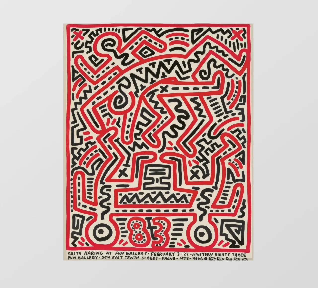 Poster della mostra di Keith Haring Fun Gallery pellicola backlit da ClubArt