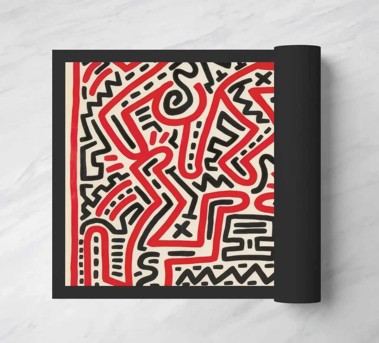 Poster della mostra di Keith Haring Fun Gallery zerbino da ClubArt