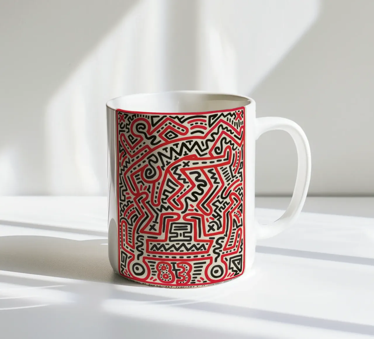 Poster della mostra di Keith Haring Fun Gallery tazza in ceramica da ClubArt