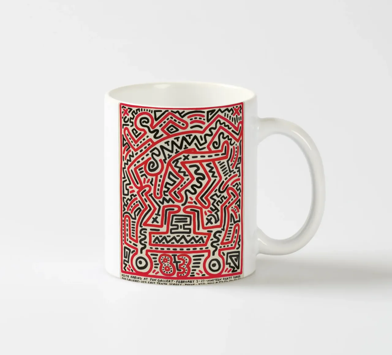 Poster della mostra di Keith Haring Fun Gallery tazza in ceramica da ClubArt