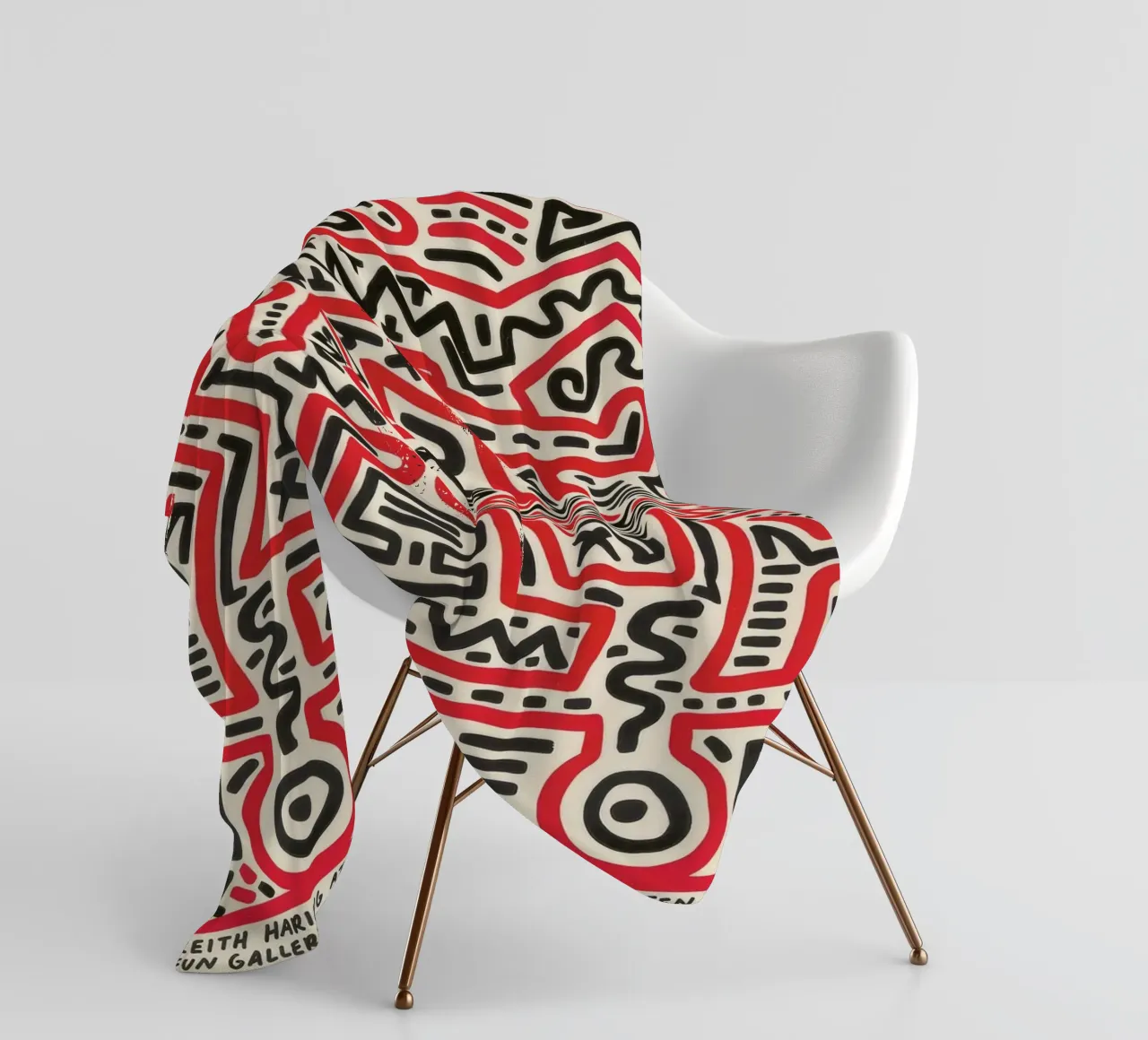 Poster della mostra di Keith Haring Fun Gallery coperta in pile da ClubArt