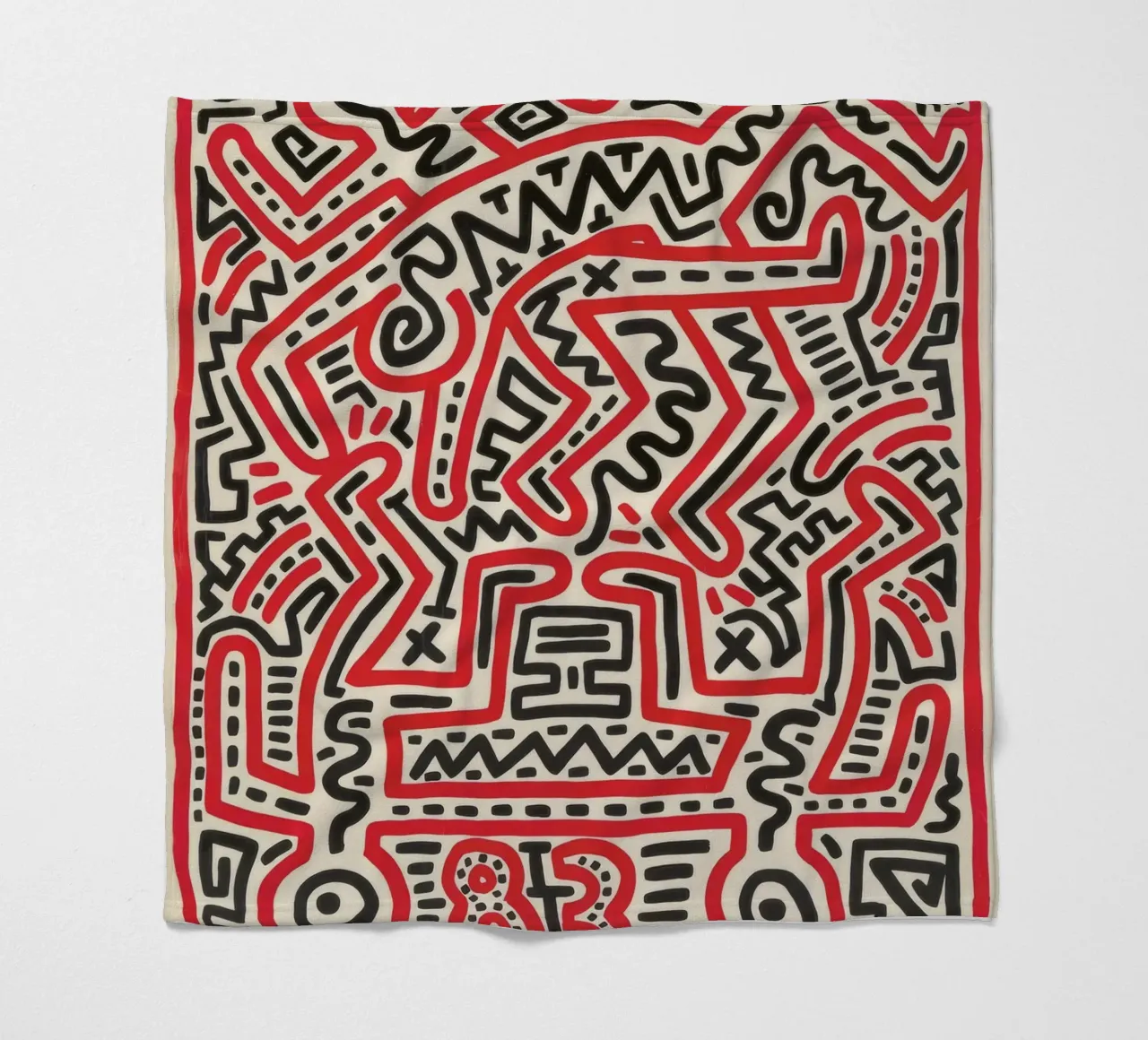 Poster della mostra di Keith Haring Fun Gallery coperta in pile da ClubArt