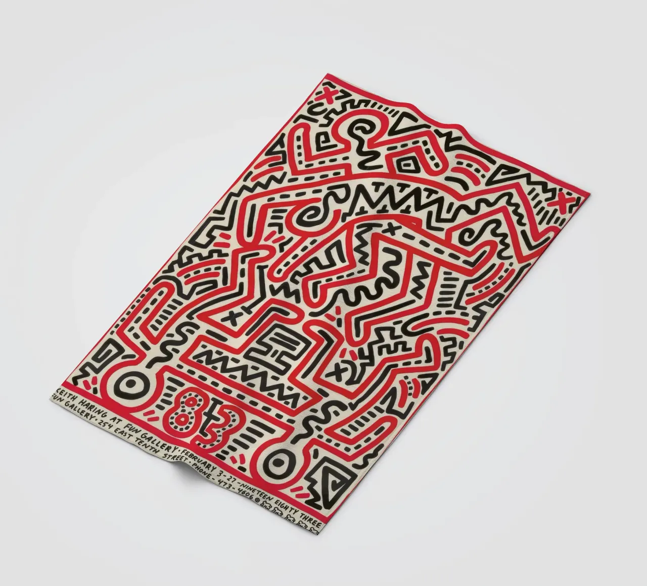 Poster della mostra di Keith Haring Fun Gallery coperta in pile da ClubArt