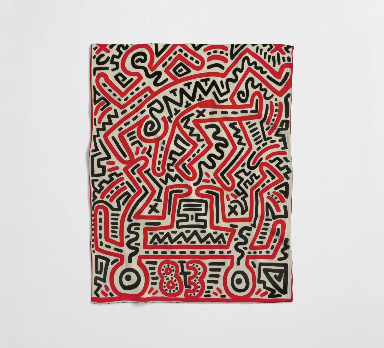 Poster della mostra di Keith Haring Fun Gallery coperta in pile da ClubArt
