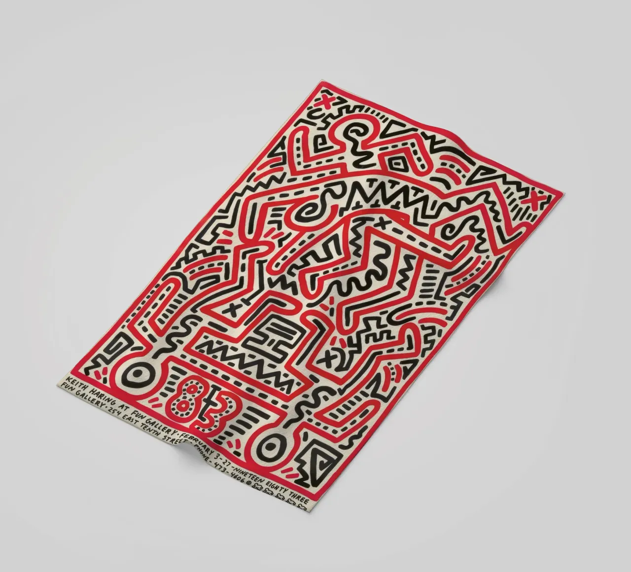 Poster della mostra di Keith Haring Fun Gallery telo mare da ClubArt