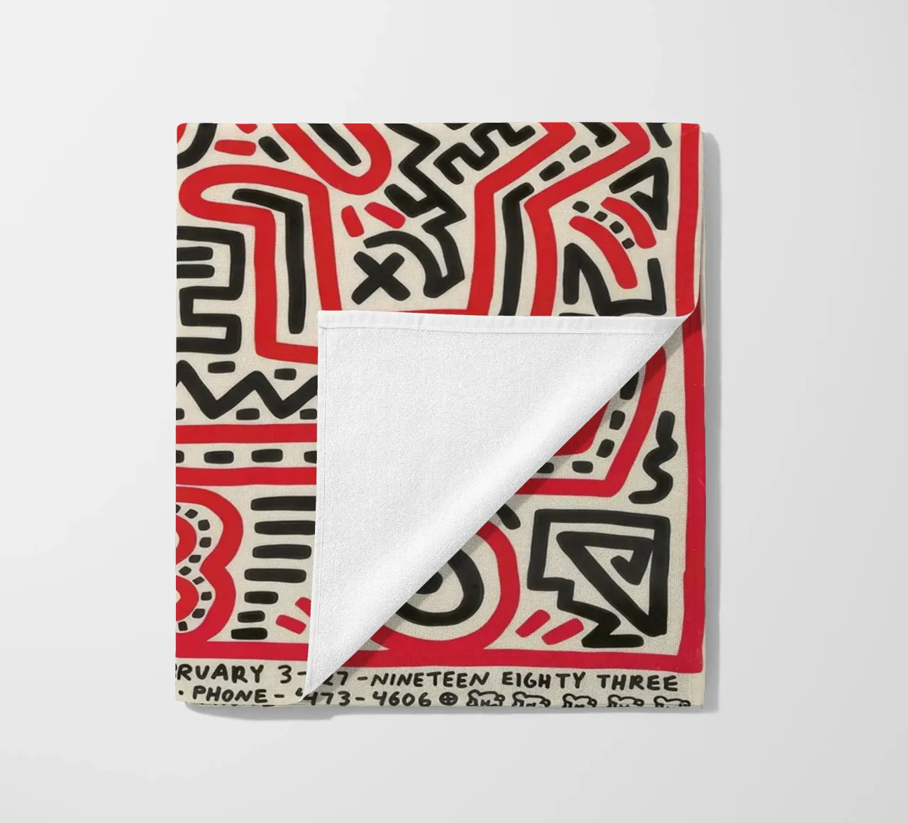 Poster della mostra di Keith Haring Fun Gallery telo mare da ClubArt