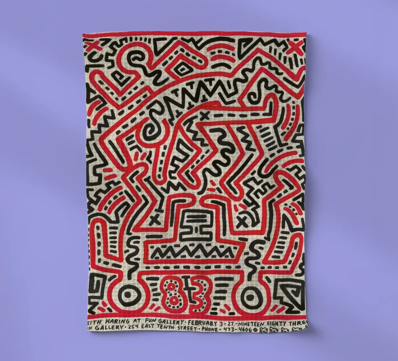 Poster della mostra di Keith Haring Fun Gallery canovaccio da cucina da ClubArt