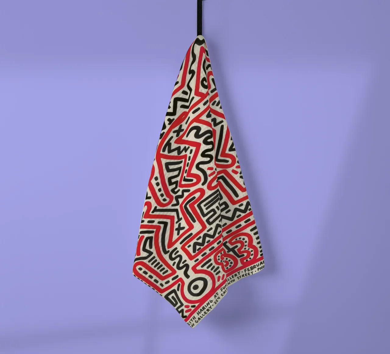 Poster della mostra di Keith Haring Fun Gallery canovaccio da cucina da ClubArt