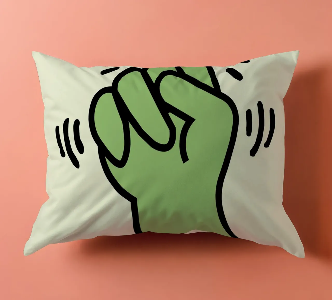 Stampa pop di Keith Haring con dita incrociate cuscino da ClubArt