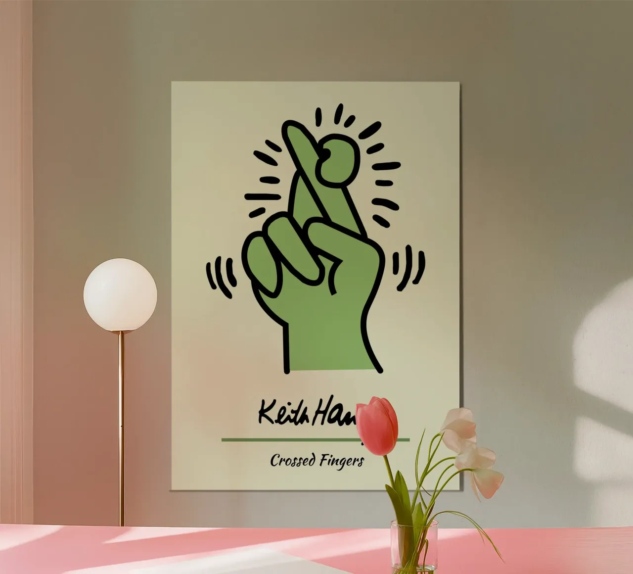 Stampa pop di Keith Haring con dita incrociate poster da ClubArt