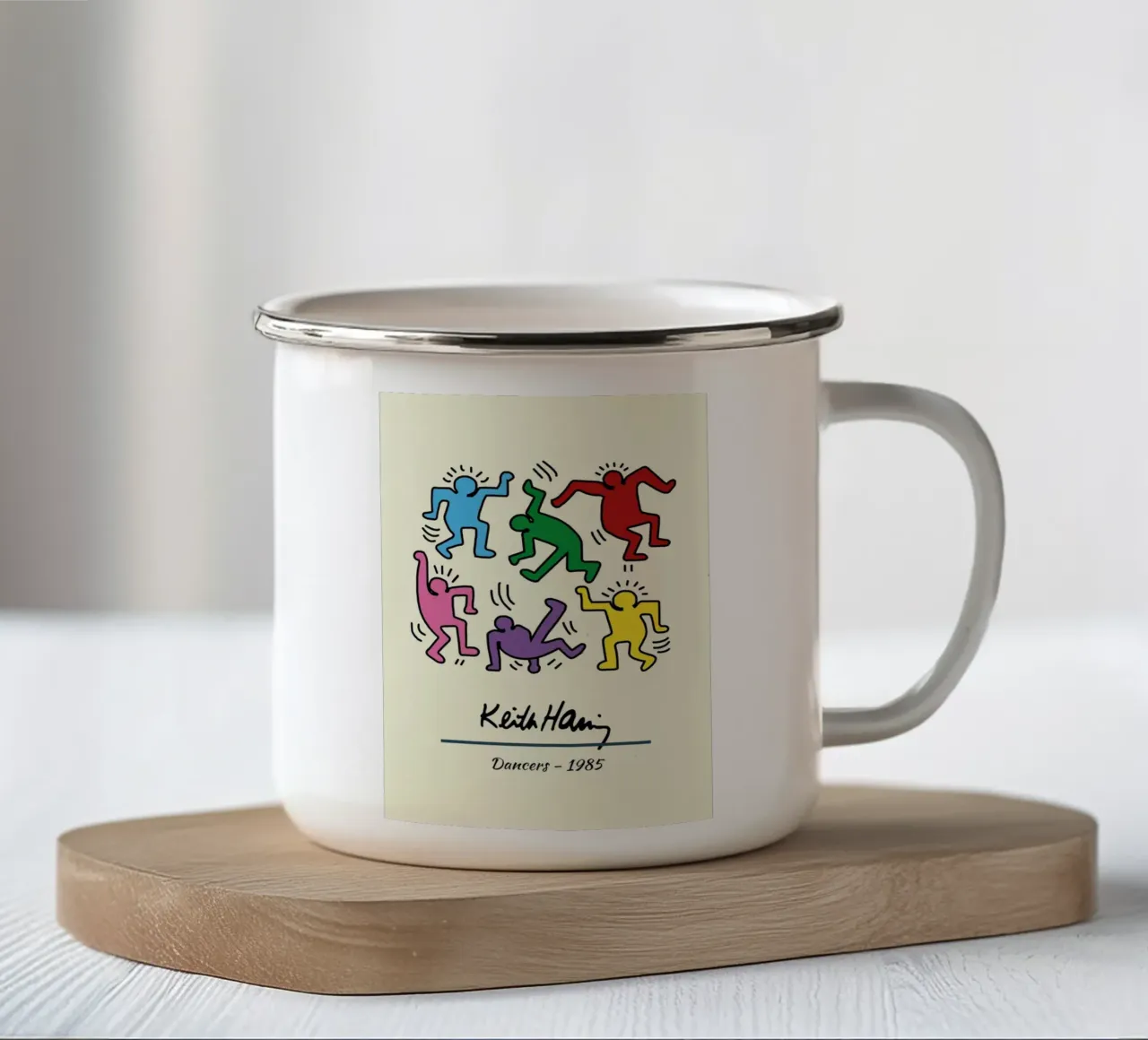 Poster d'arte pop di Keith Haring Dancers tazza in smalto da ClubArt