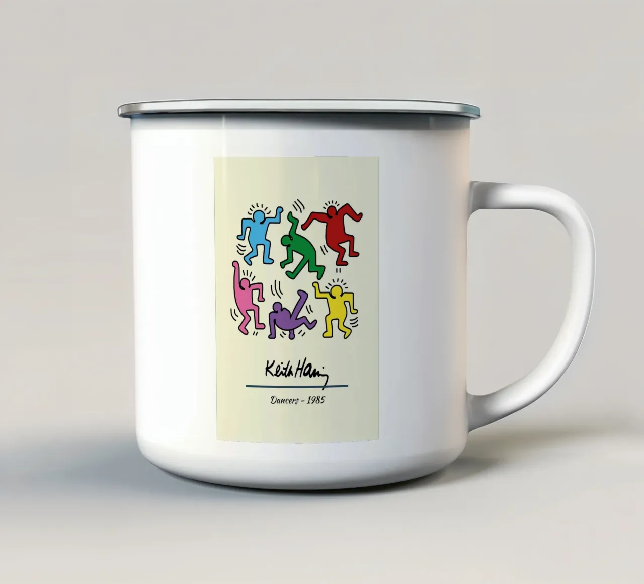 Poster d'arte pop di Keith Haring Dancers tazza in smalto da ClubArt