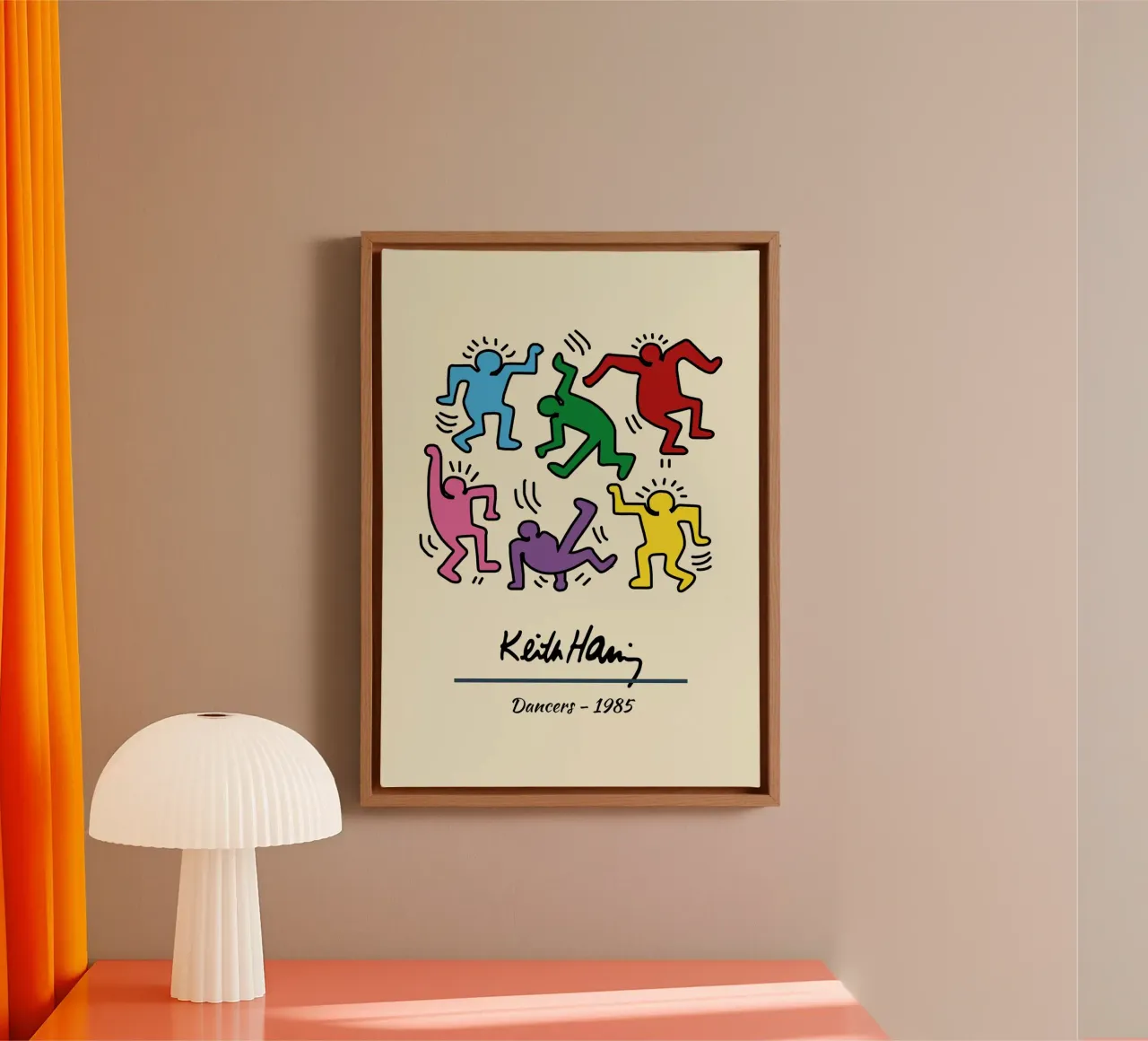 Keith Haring Tänzer Pop Art Poster Leinwand mit Schattenfugenrahmen von ClubArt