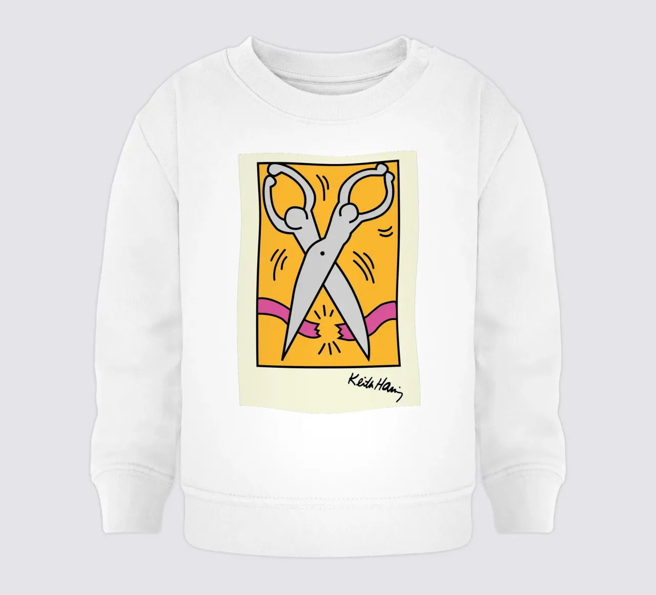 Keith Haring Tijeras Pop Art Print sudadera de bebé de ClubArt