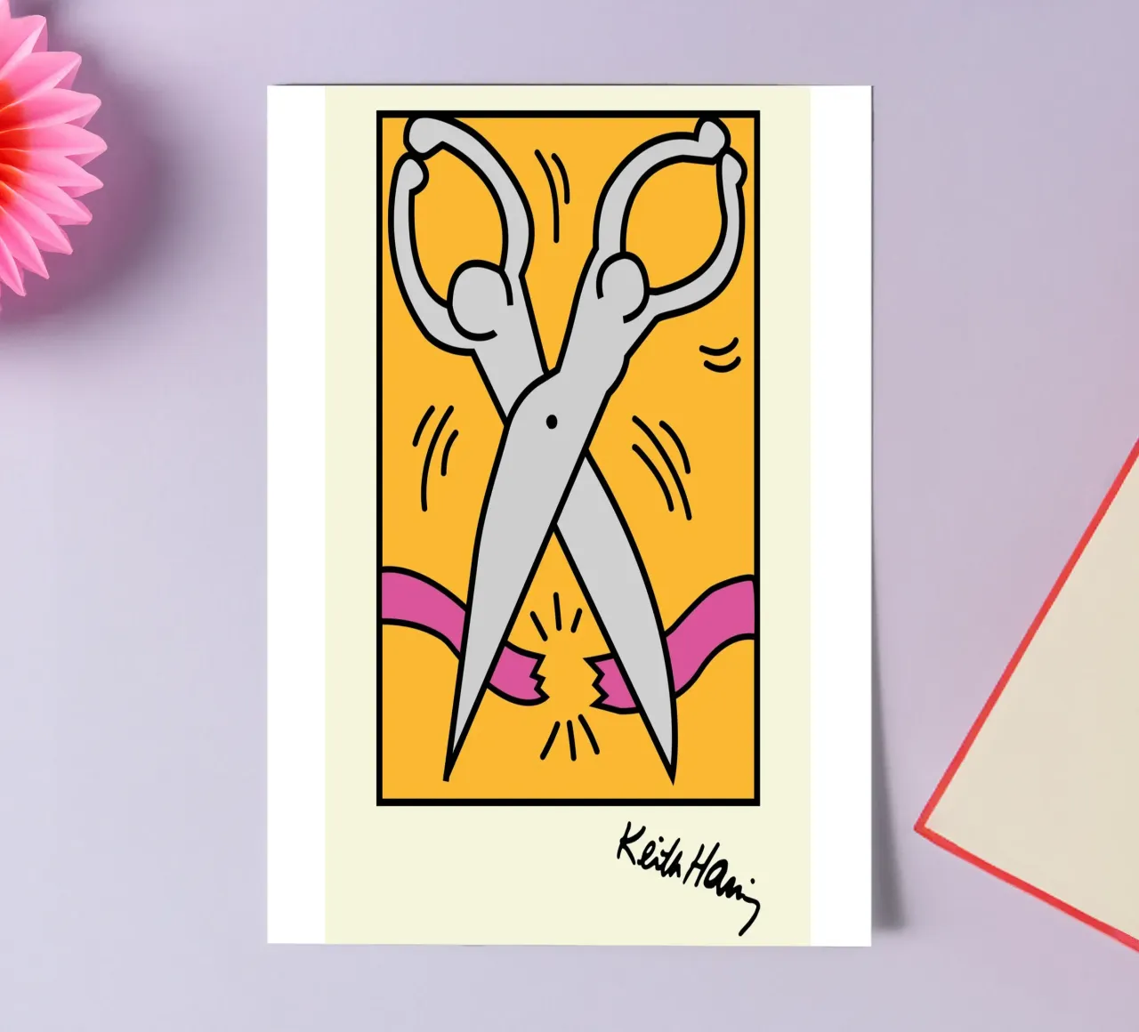 Keith Haring Scissors Pop Art Print sticker sheet by ClubArt