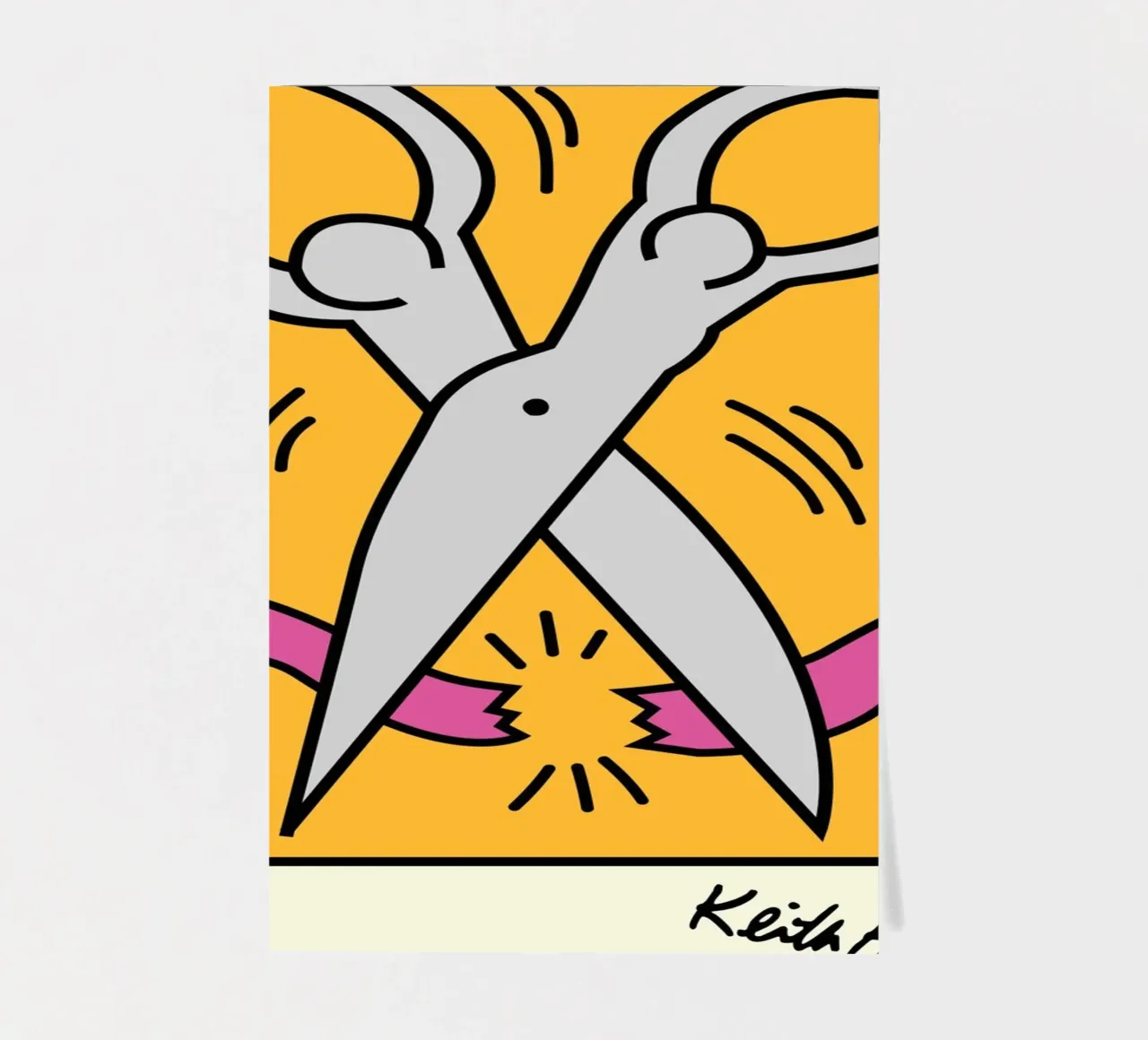 Keith Haring Scissors Pop Art Print sticker sheet by ClubArt