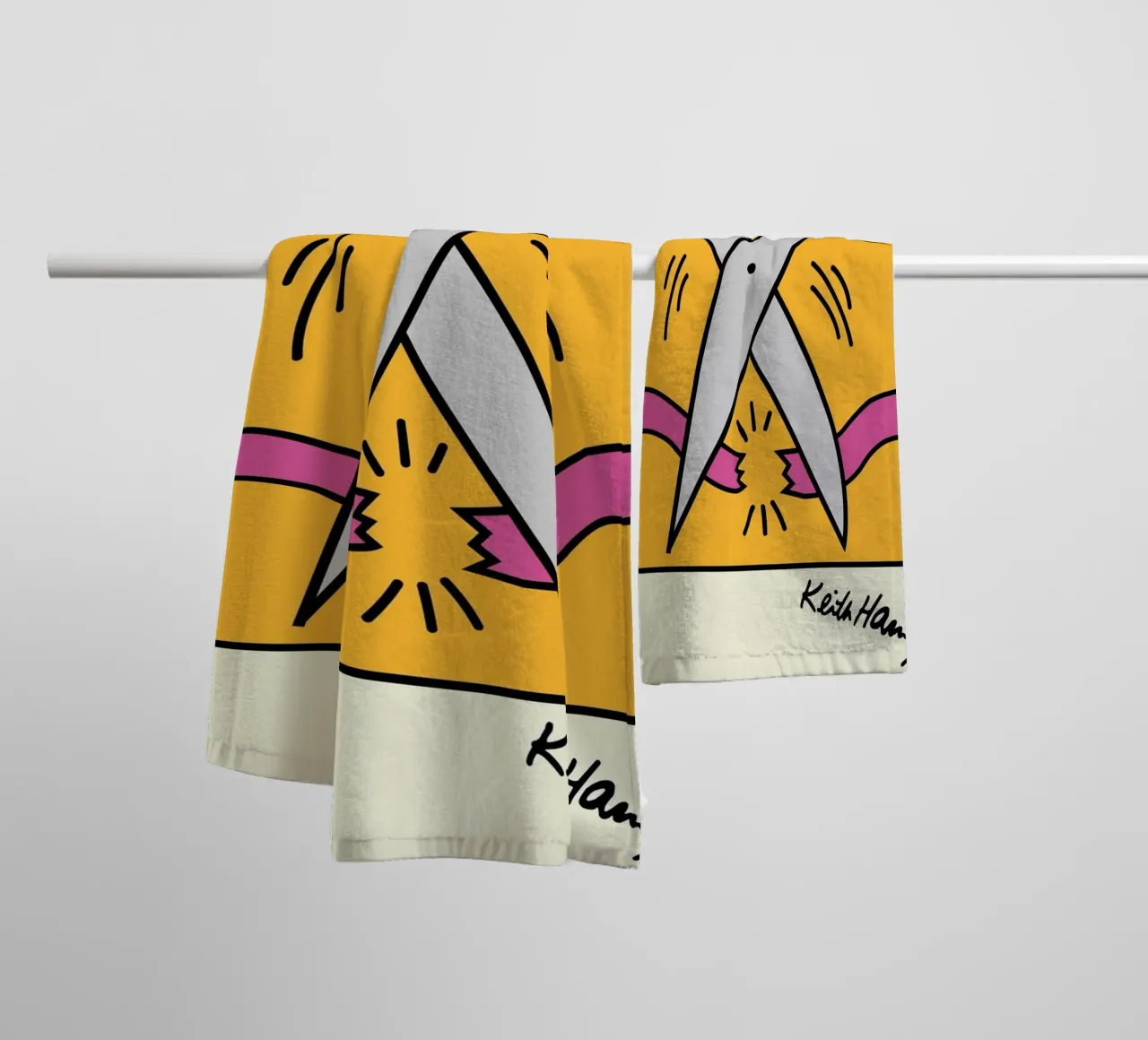 Keith Haring Ciseaux Pop Art Print serviette de bain de ClubArt