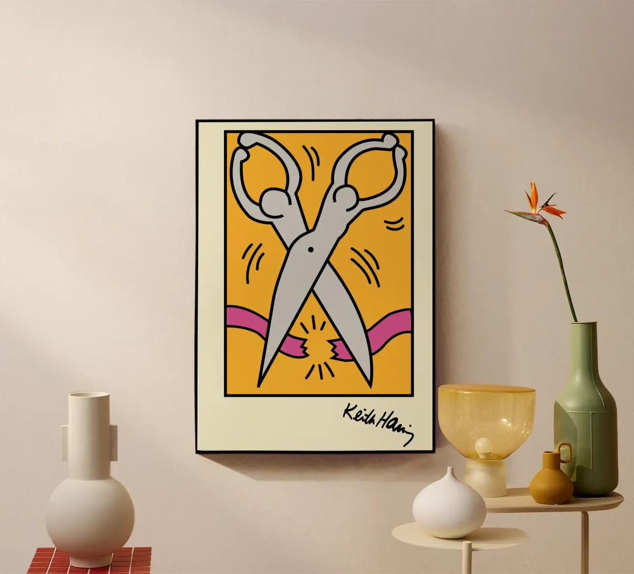 Keith Haring Tijeras Pop Art Print metacrilato de ClubArt