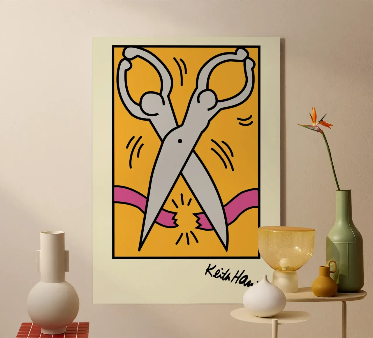 Keith Haring Tijeras Pop Art Print metacrilato de ClubArt