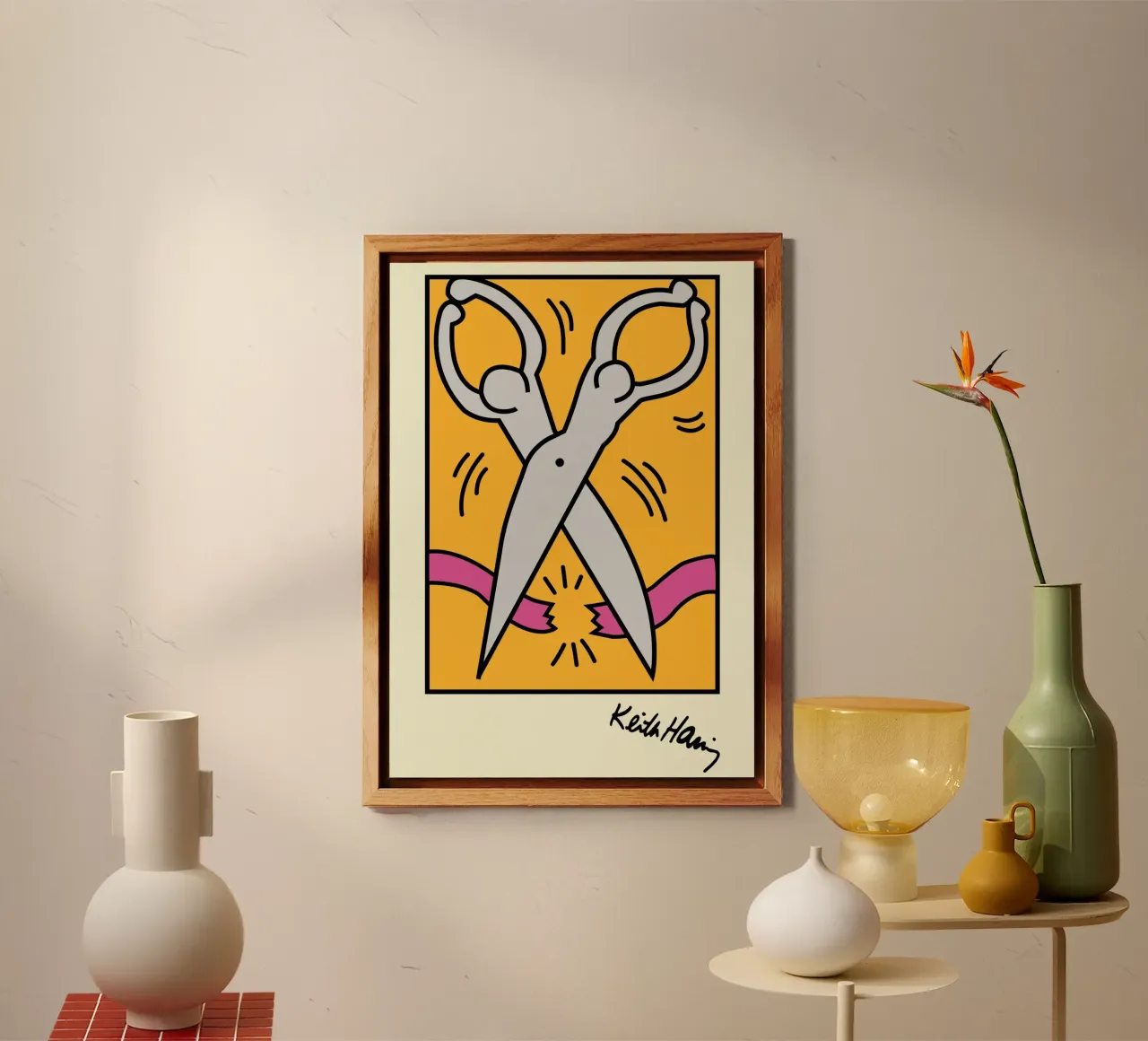 Keith Haring Tijeras Pop Art Print placa de forex de ClubArt