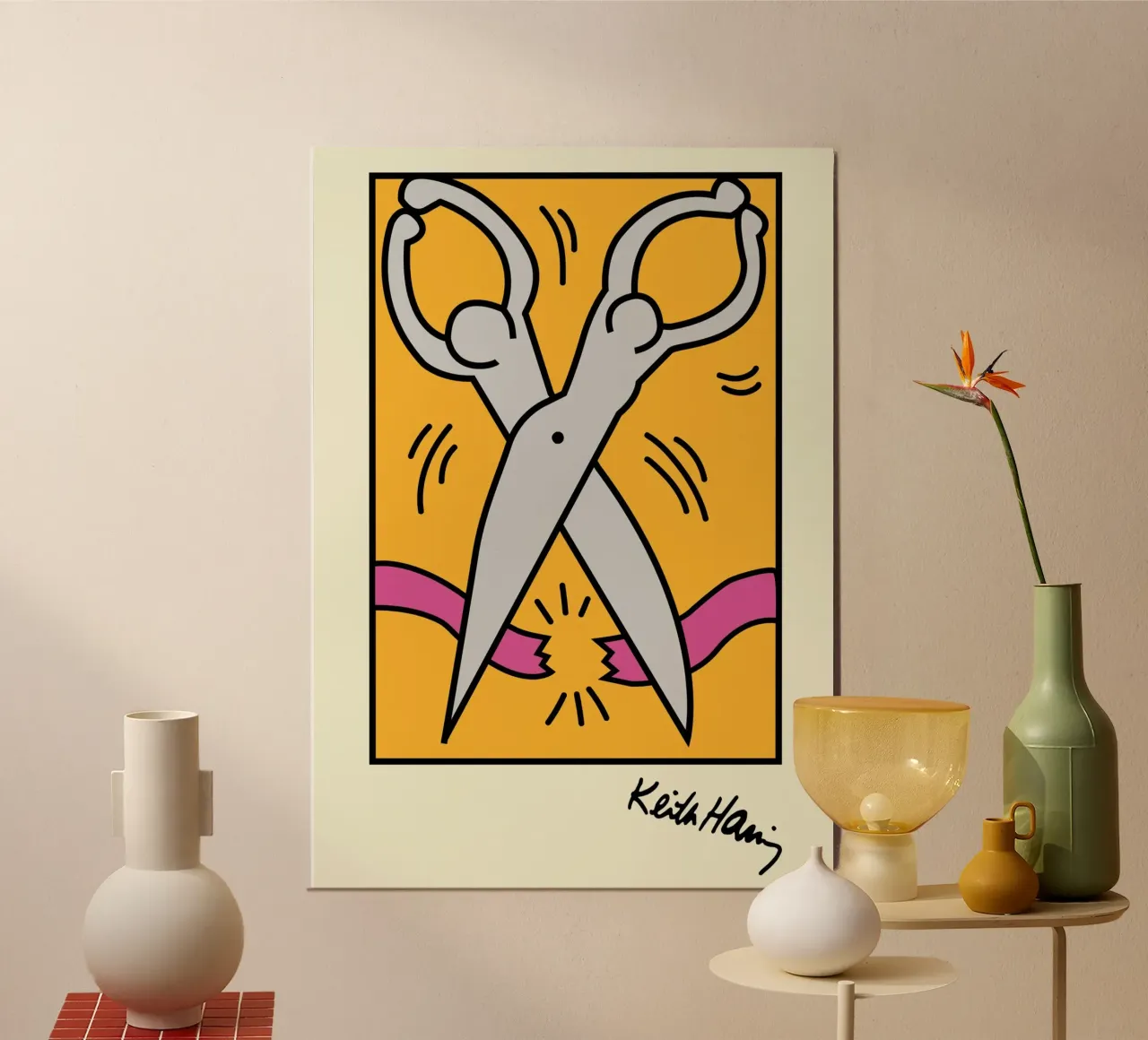Keith Haring Schere Pop Art Druck Poster von ClubArt