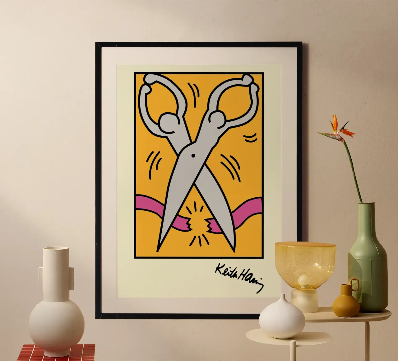 Keith Haring Schere Pop Art Druck Poster von ClubArt